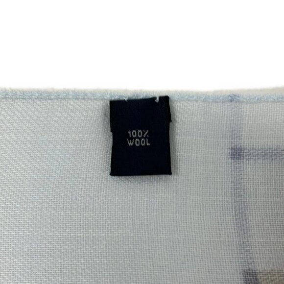 Burberry LONDON - Light Blue Brown Navy Wool Scarf - Picture 3 of 4